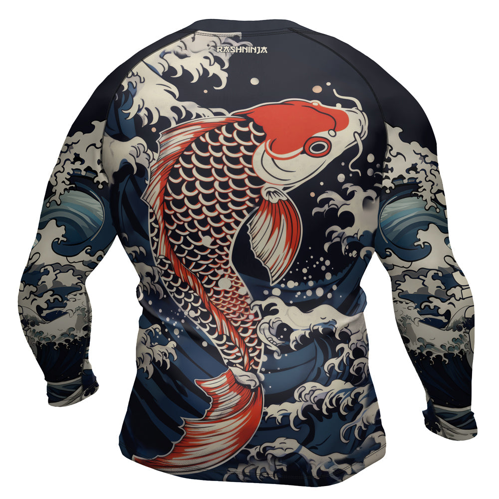 Rashninja Samurai Koi Honor Men's Long Sleeve Rash Guard