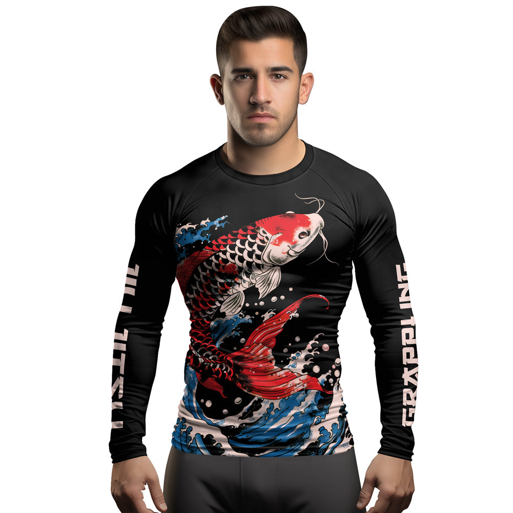 Rashninja Samurai Koi Spirit Men's Long Sleeve Rash Guard