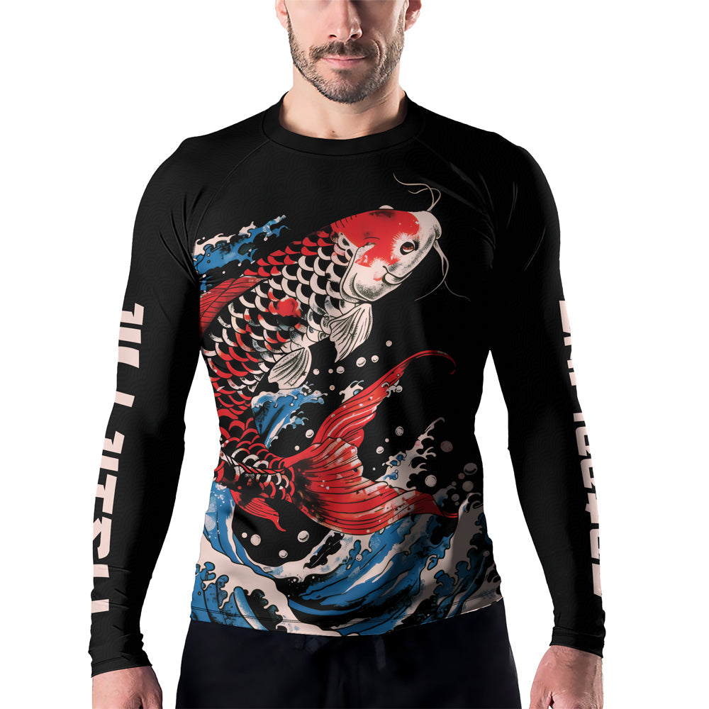 Rashninja Samurai Koi Spirit Men's Long Sleeve Rash Guard