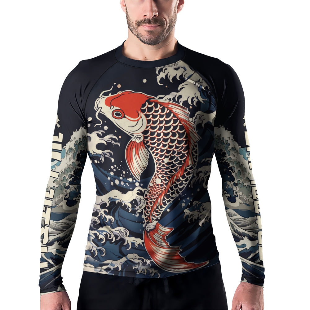 Rashninja Samurai Koi Honor Men's Long Sleeve Rash Guard