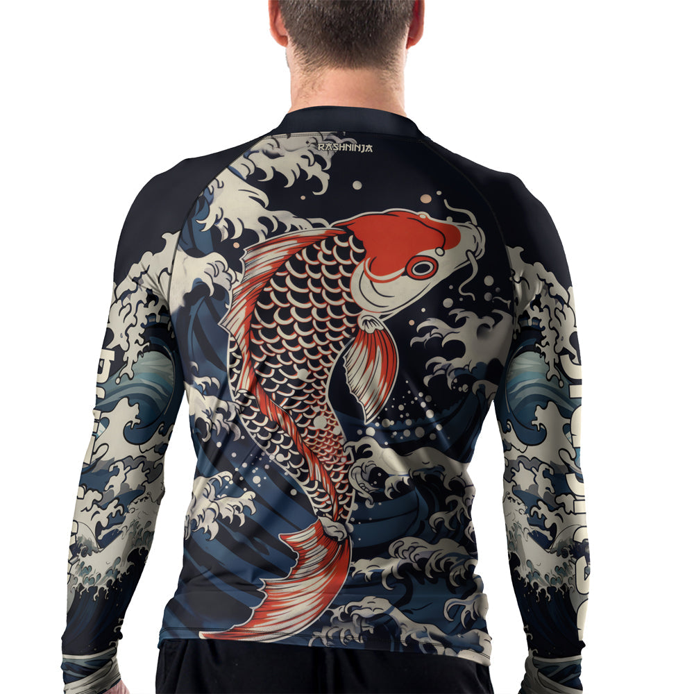 Rashninja Samurai Koi Honor Men's Long Sleeve Rash Guard