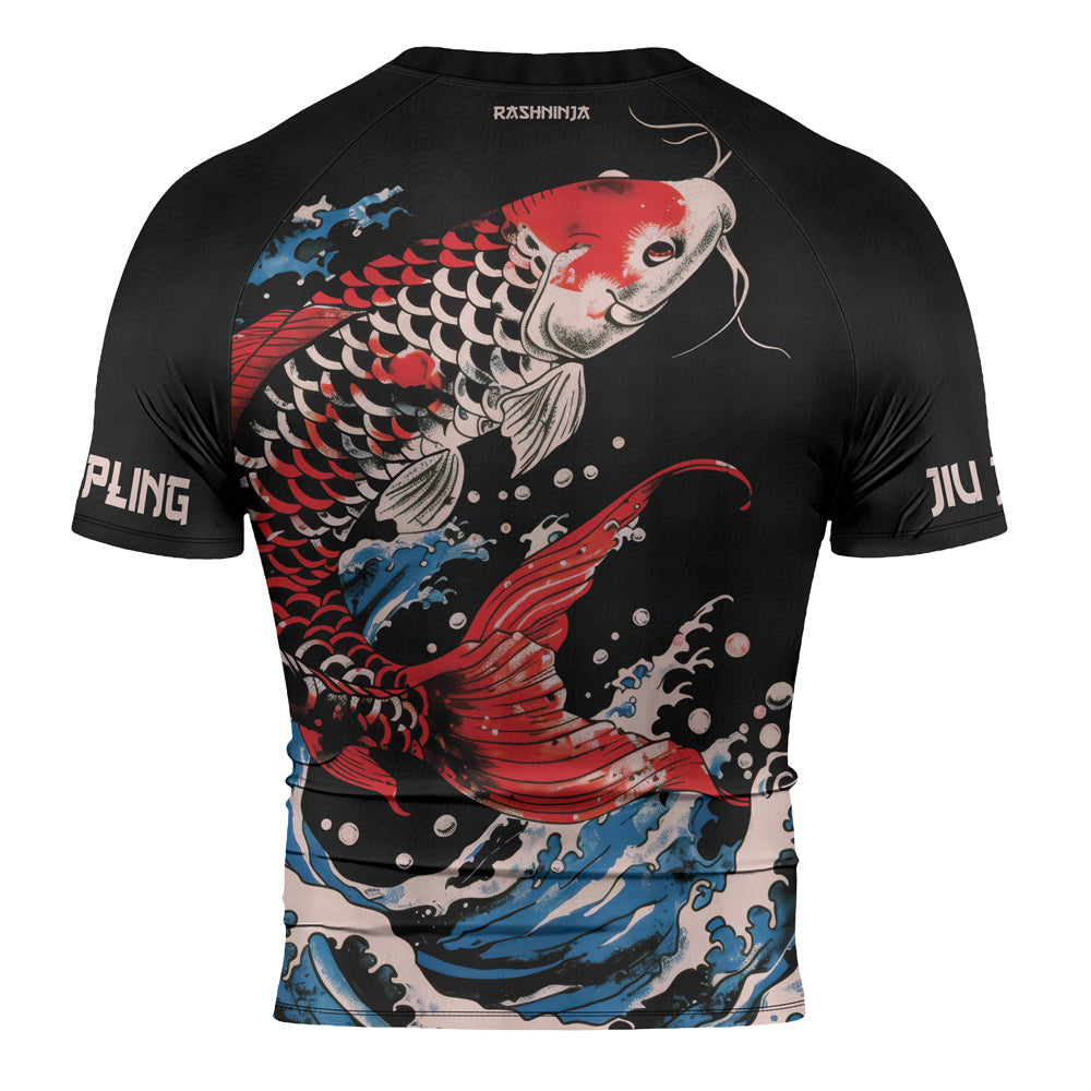 Rashninja Samurai Koi Spirit Men's Short Sleeve Rash Guard