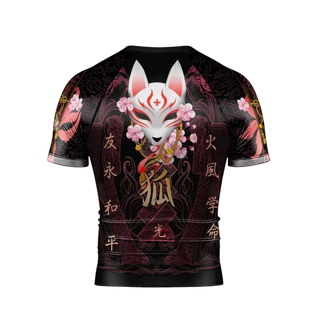 Kitsune Mask Men's Short Sleeve Rash Guard
