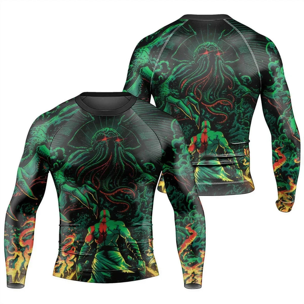 Kratos Versus Cthulhu Men's Long Sleeve Rash Guard