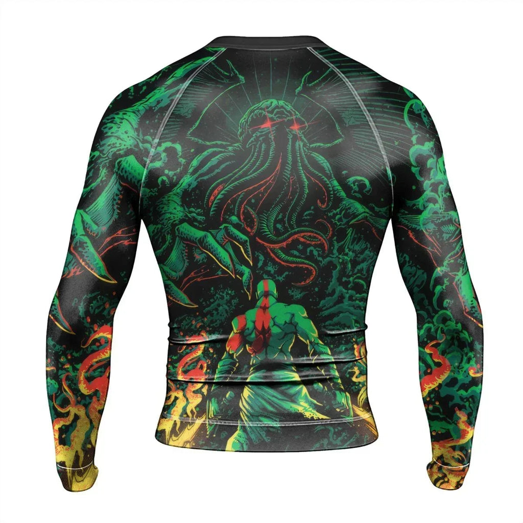 Kratos Versus Cthulhu Men's Long Sleeve Rash Guard