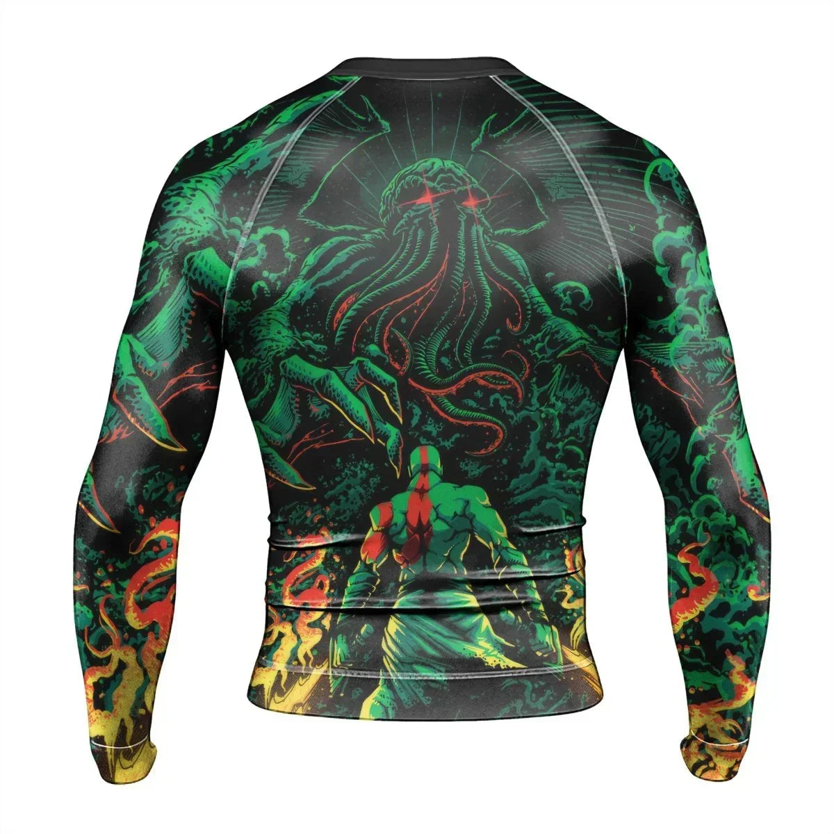 Kratos Versus Cthulhu Men's Long Sleeve Rash Guard