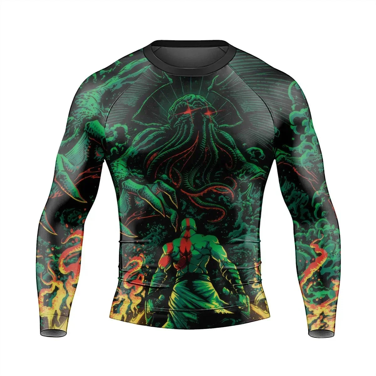 Kratos Versus Cthulhu Men's Long Sleeve Rash Guard