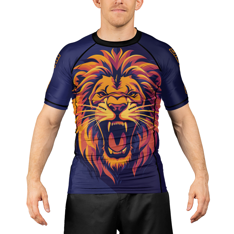 Rashninja Majesty Lion Men's Short Sleeve Rash Guard