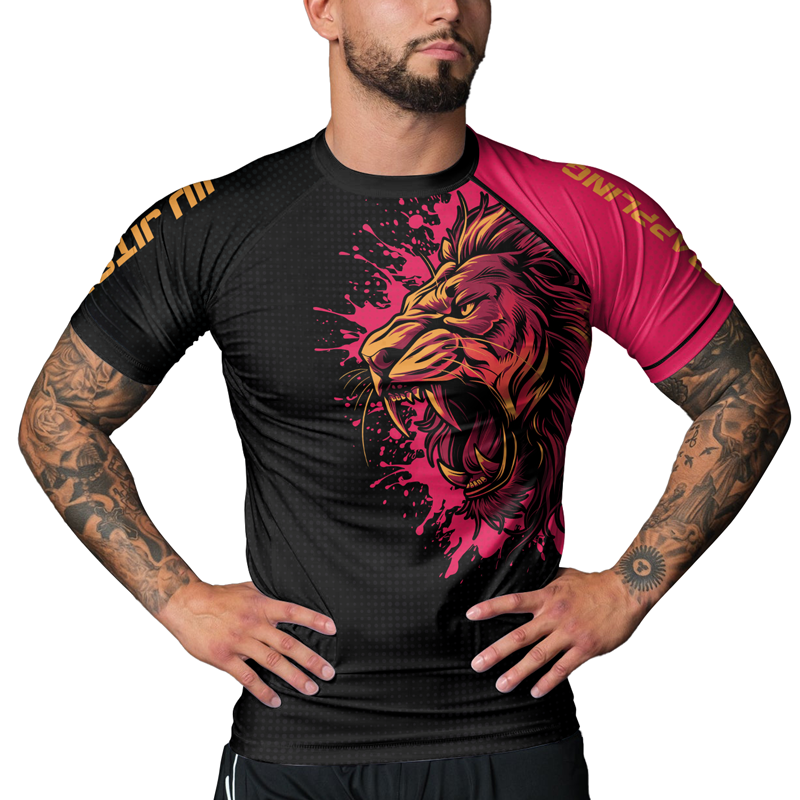 Rashninja Roaring Lion Men's Short Sleeve Rash Guard