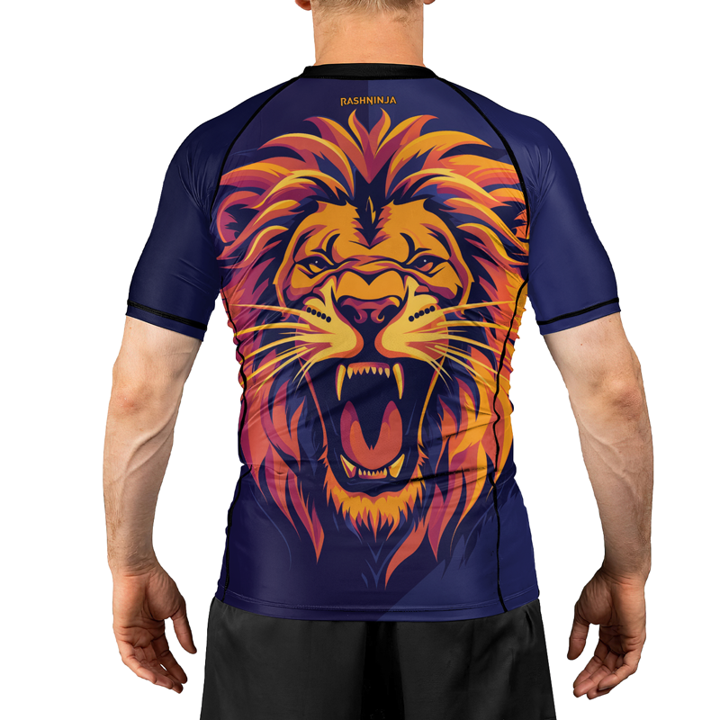 Rashninja Majesty Lion Men's Short Sleeve Rash Guard