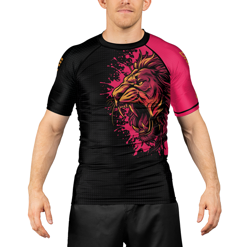 Rashninja Roaring Lion Men's Short Sleeve Rash Guard