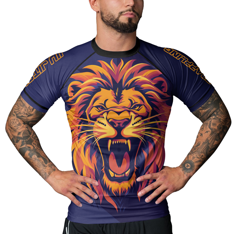 Rashninja Majesty Lion Men's Short Sleeve Rash Guard