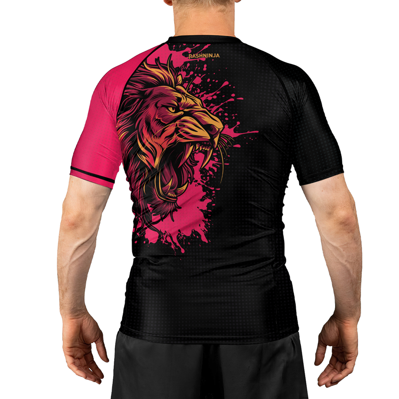 Rashninja Roaring Lion Men's Short Sleeve Rash Guard
