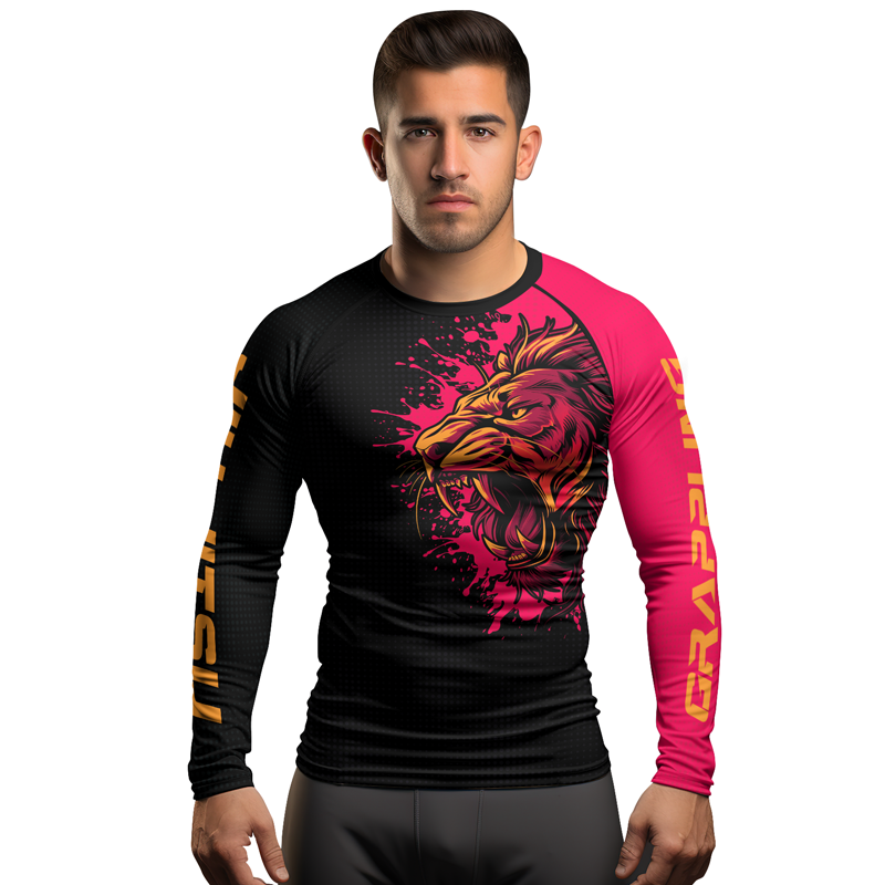 Rashninja Roaring Lion Men's Long Sleeve Rash Guard