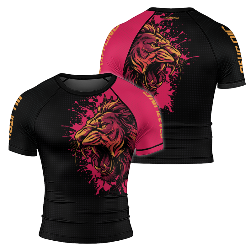 Rashninja Roaring Lion Men's Short Sleeve Rash Guard