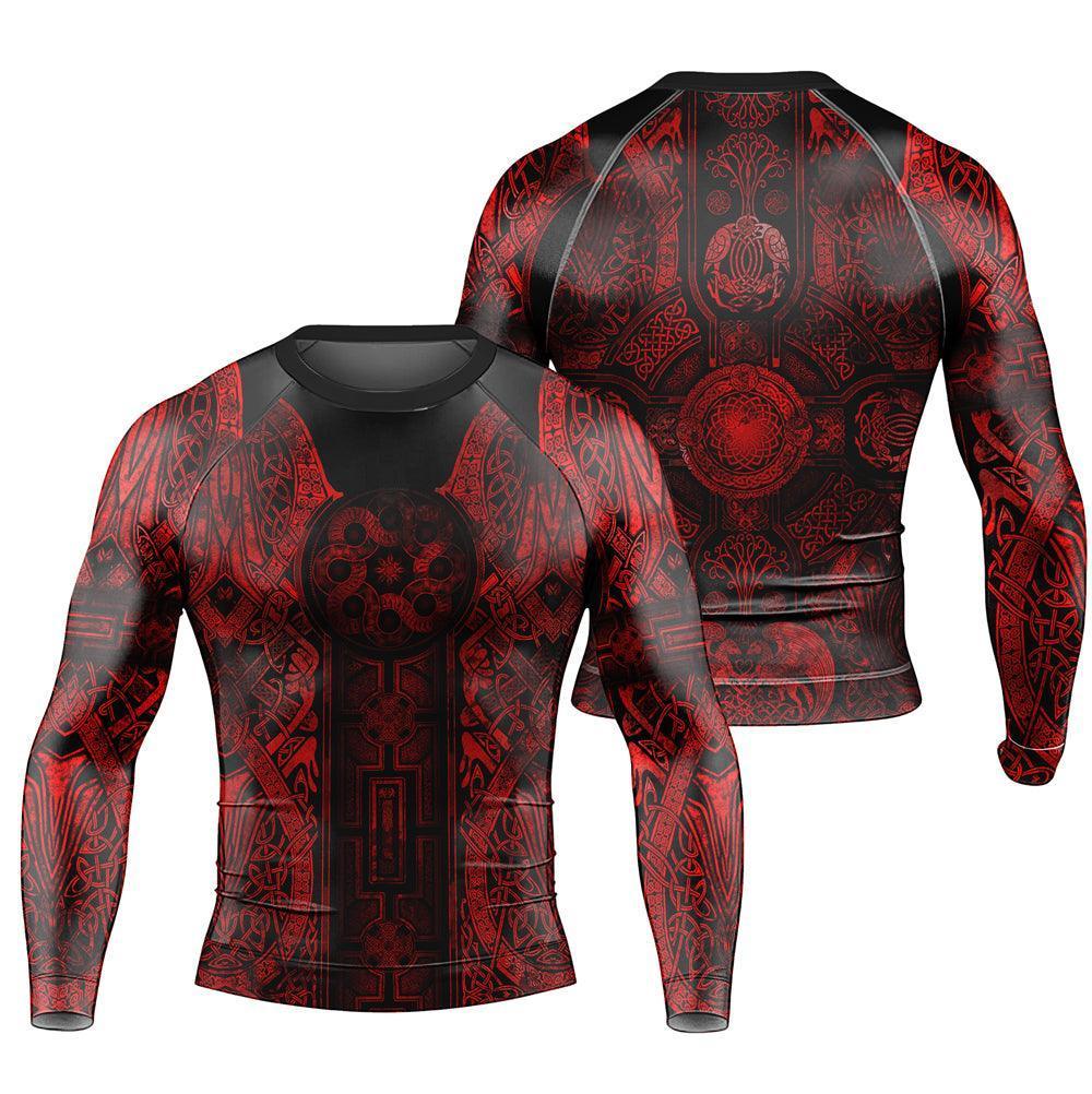 Viking Suncatcher Red Men's Long Sleeve Rash Guard