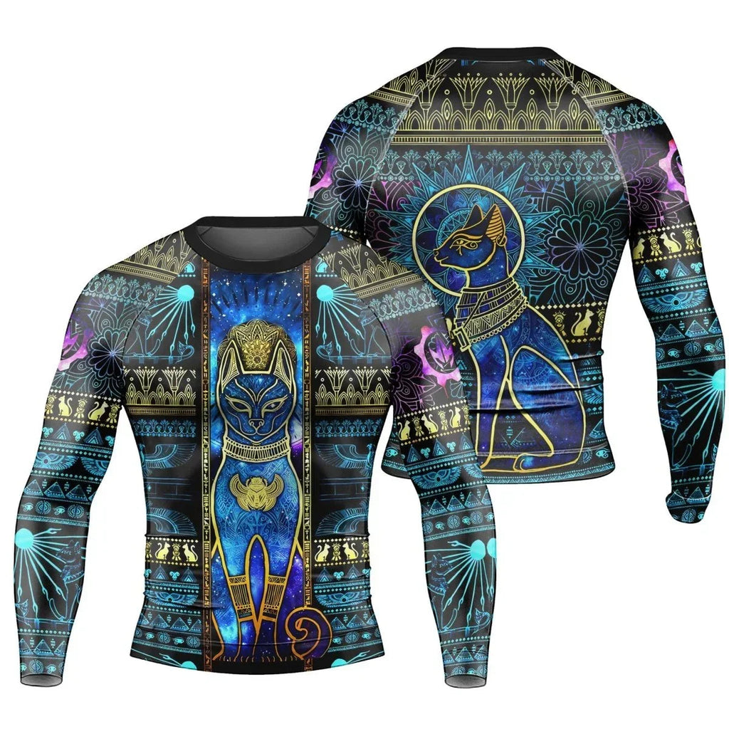 Bastet Galaxy Men's Long Sleeve Rash Guard