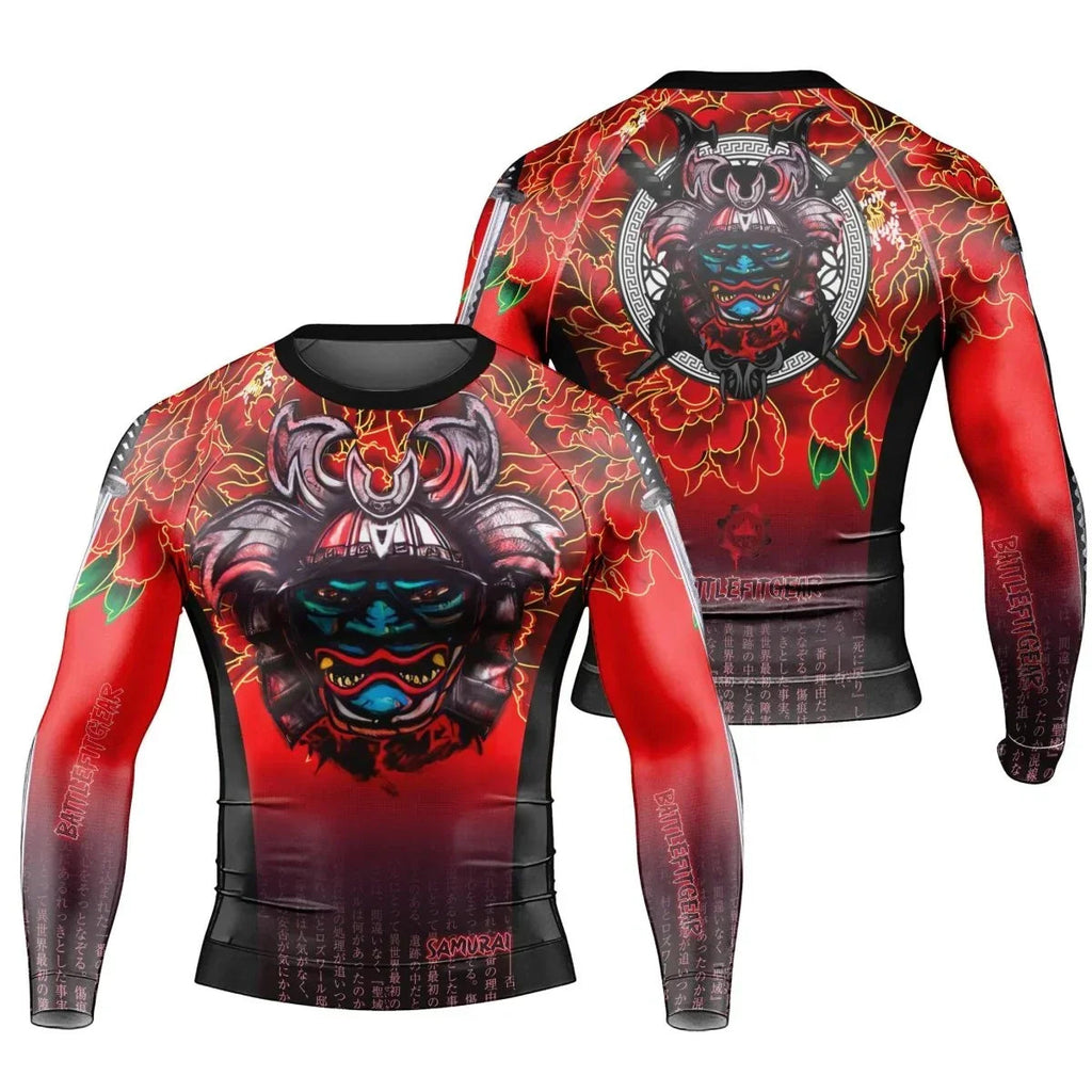 Devil Samurai Men's Long Sleeve Rash Guard