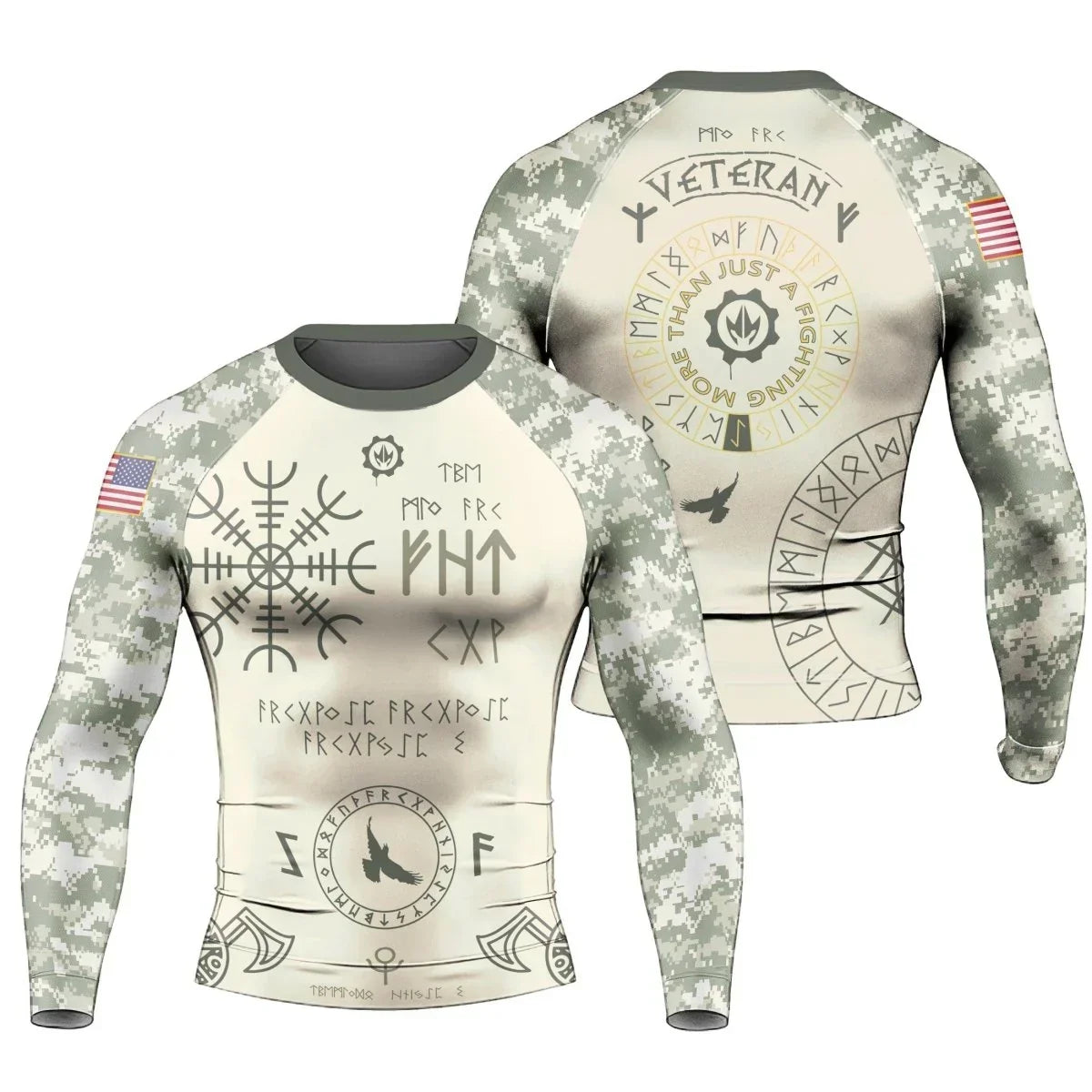 BattleFitGear Army Veteran Viking Men's Long Sleeve Rash Guard