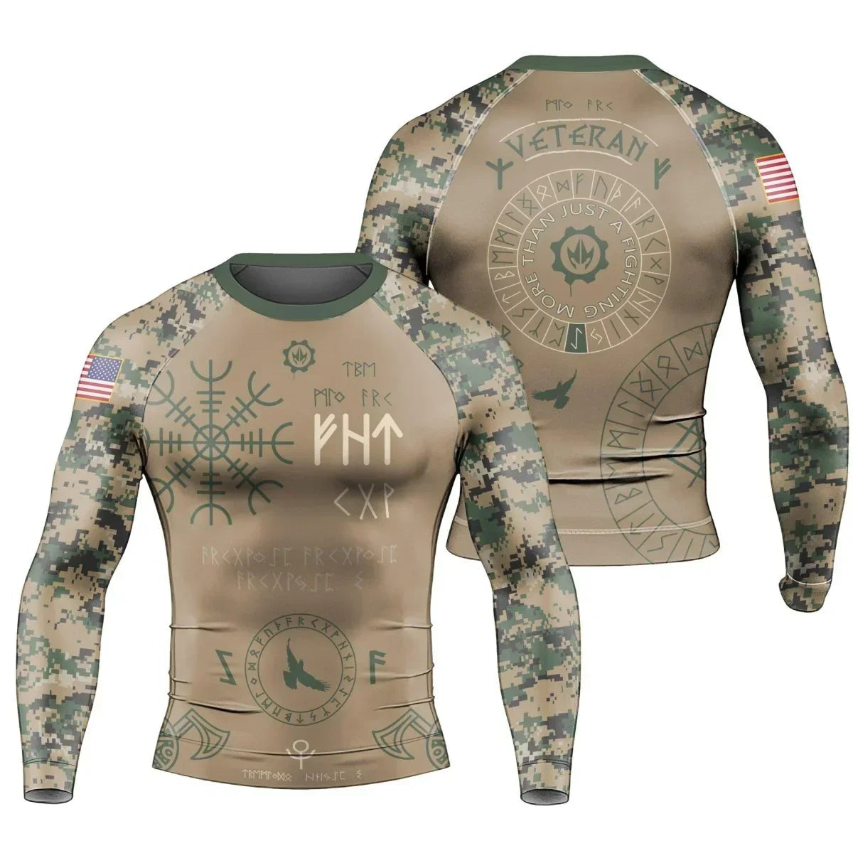 Marine Veteran Viking Men's Long Sleeve Rash Guard