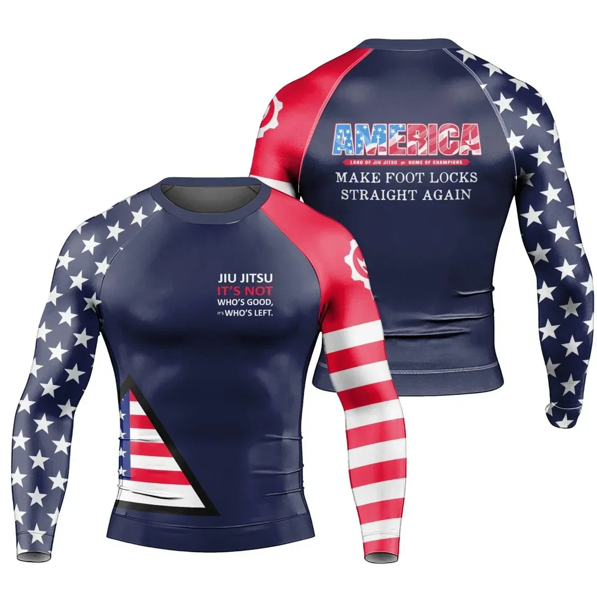 American Flag Blue Long Sleeve Rash Guard