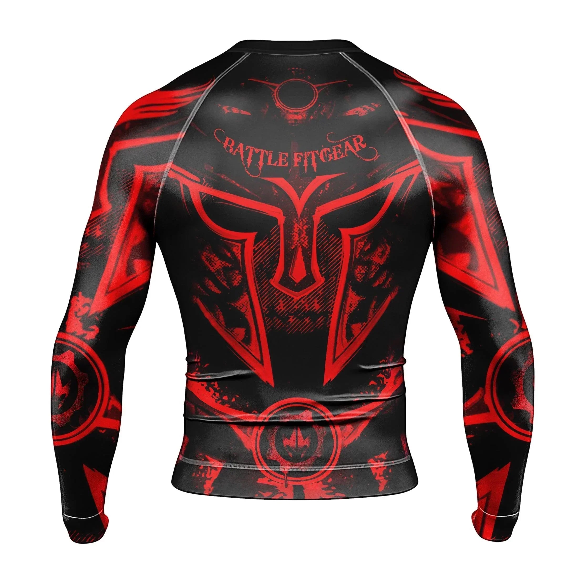 Spartan Red Men's Long Sleeve Rash Guard