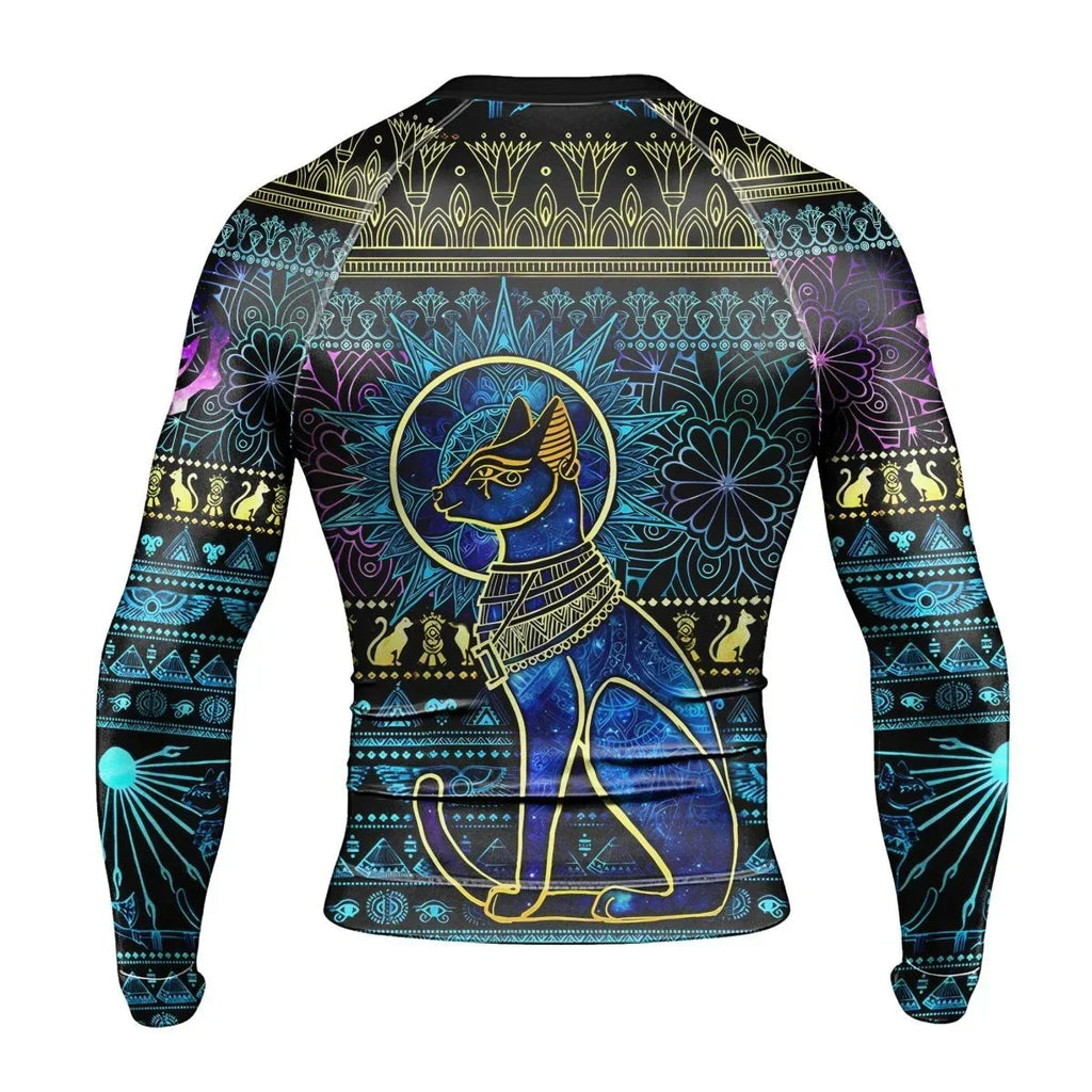 Bastet Galaxy Men's Long Sleeve Rash Guard