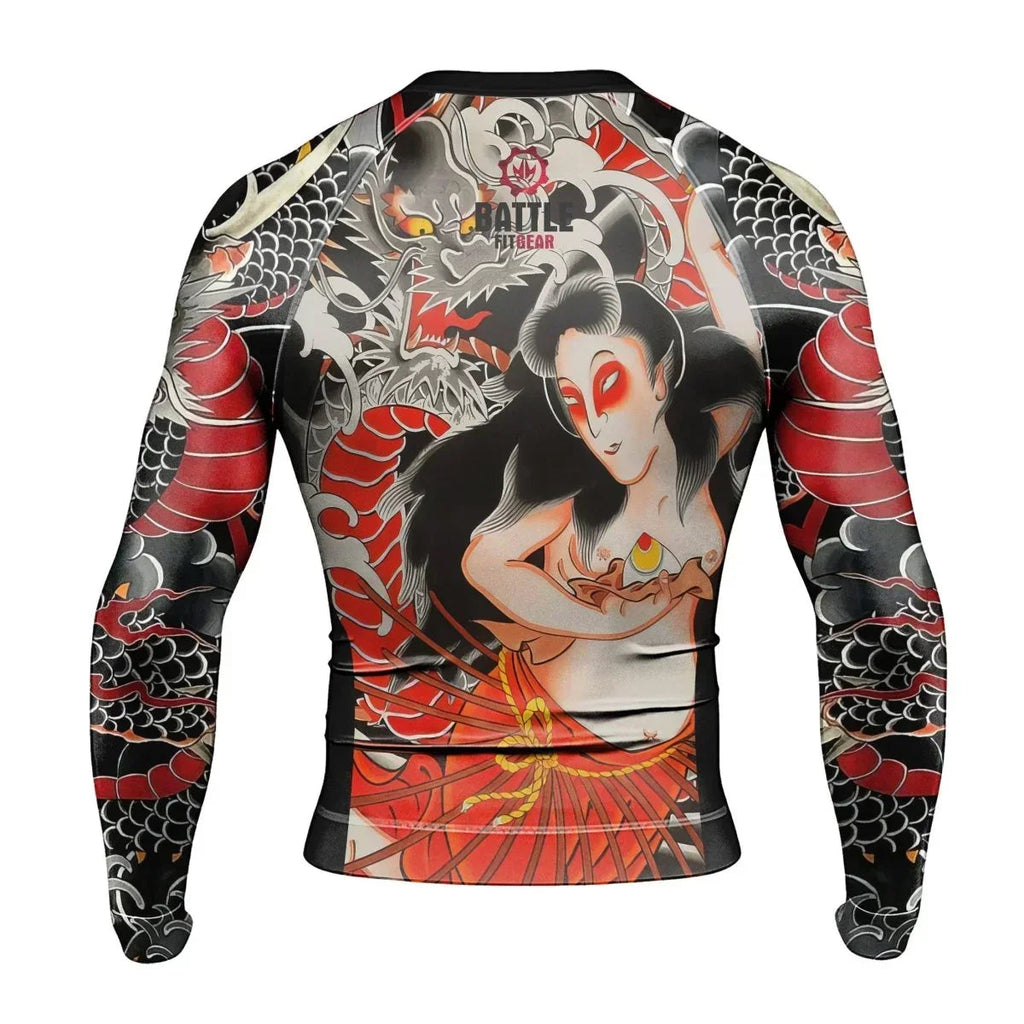 Kumonryu Shishin VS Tamatori Hime Men's Long Sleeve Rash Guard