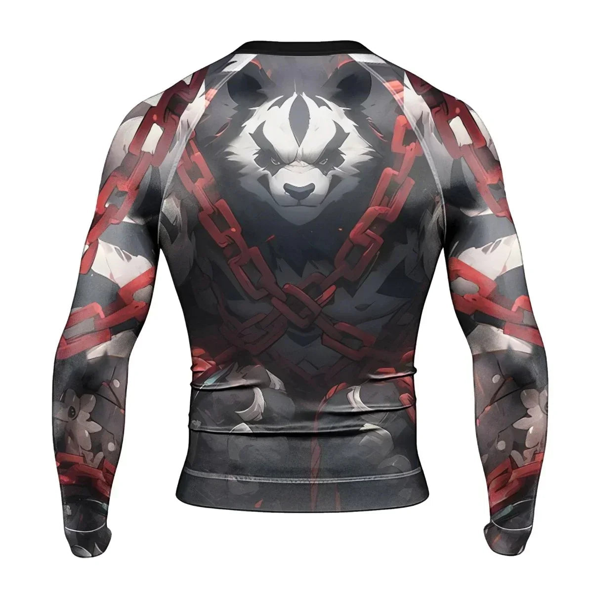 Warrior Panda Skull Long Sleeve Rash Guard