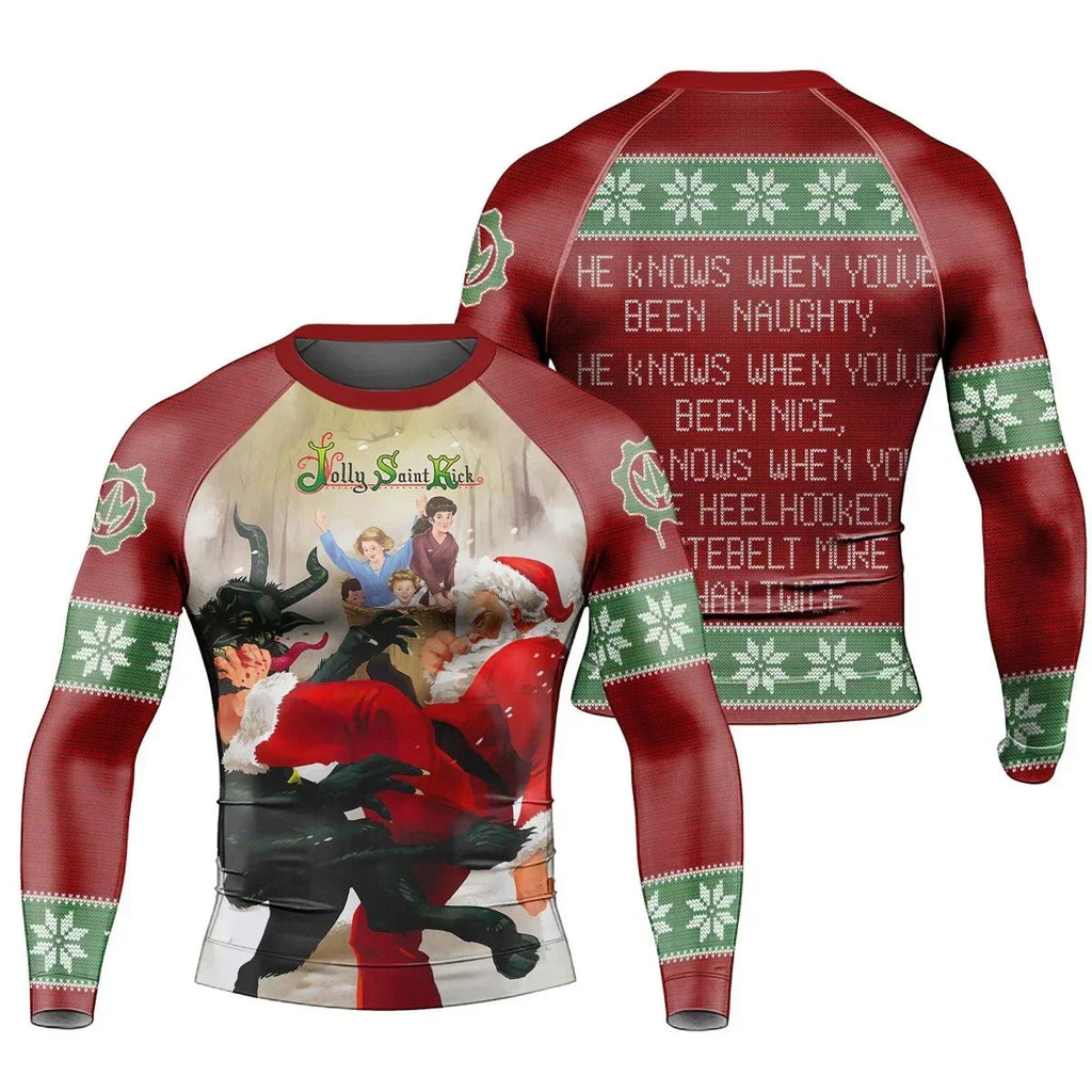 Santa & Satan Christmas Long Sleeve Rash Guard