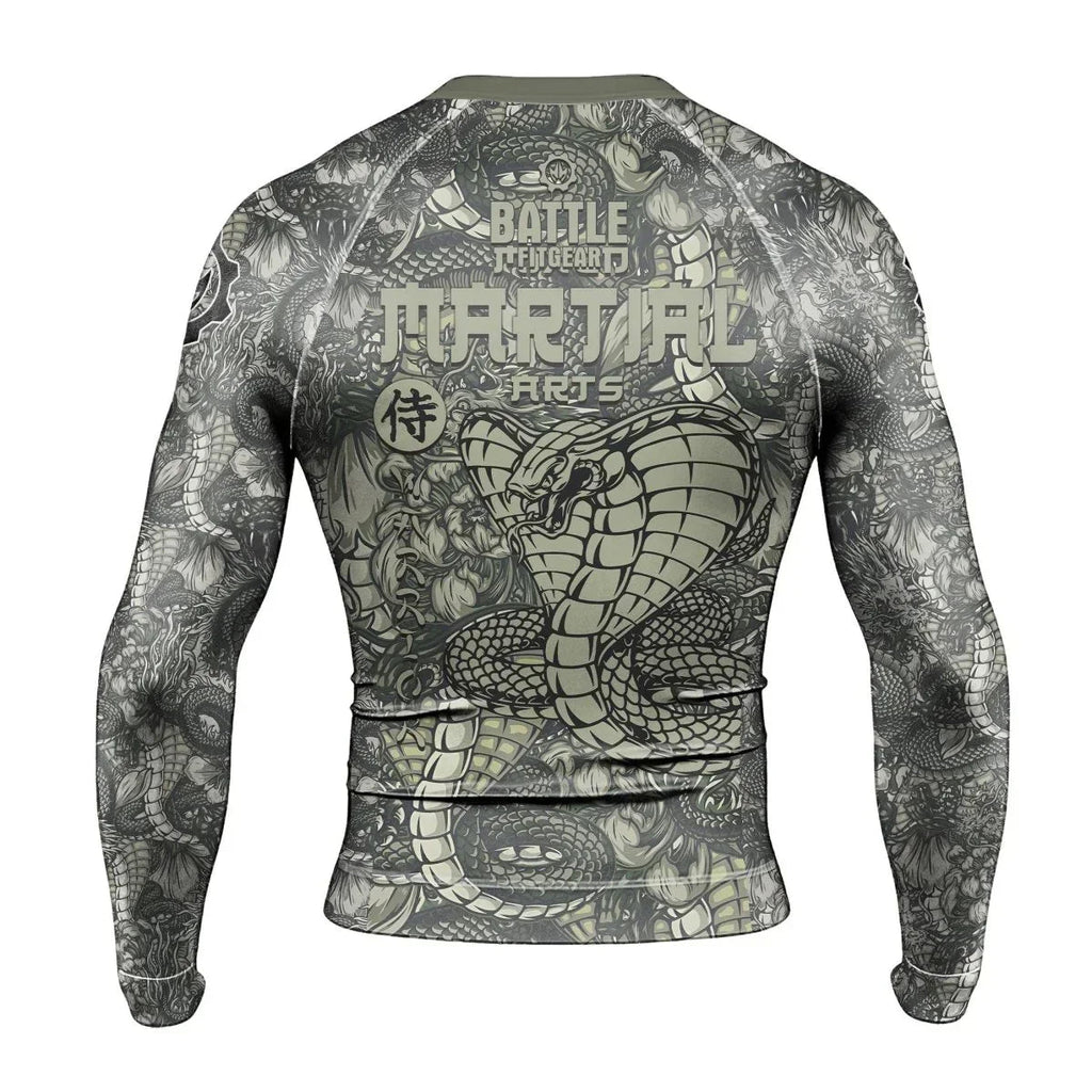 Samurai Cobra And Dragon Long Sleeve Rash Guard