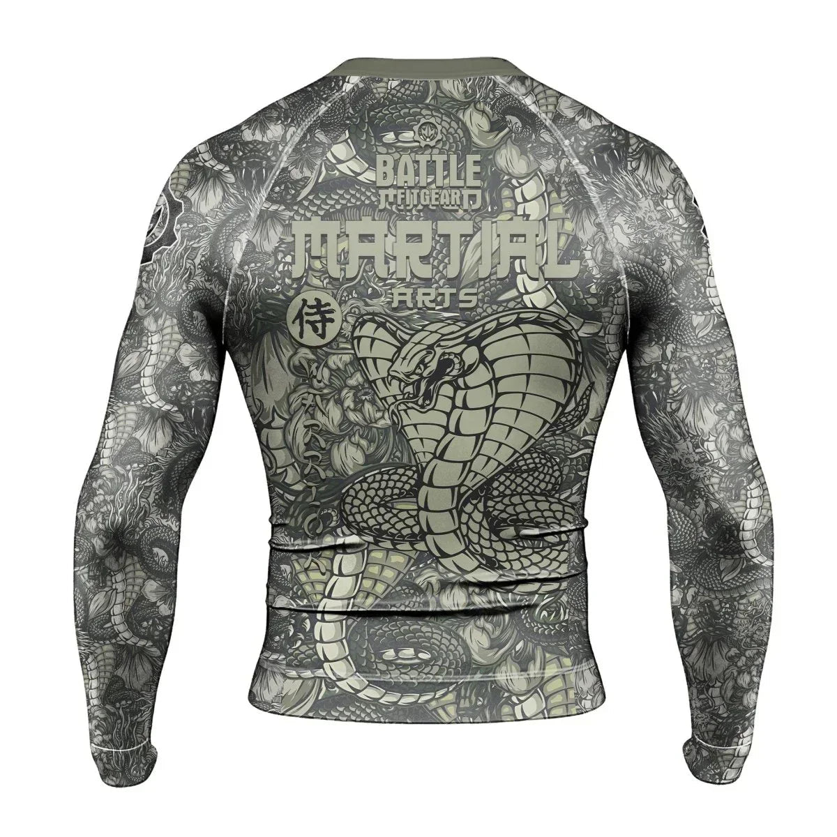 Samurai Cobra And Dragon Long Sleeve Rash Guard