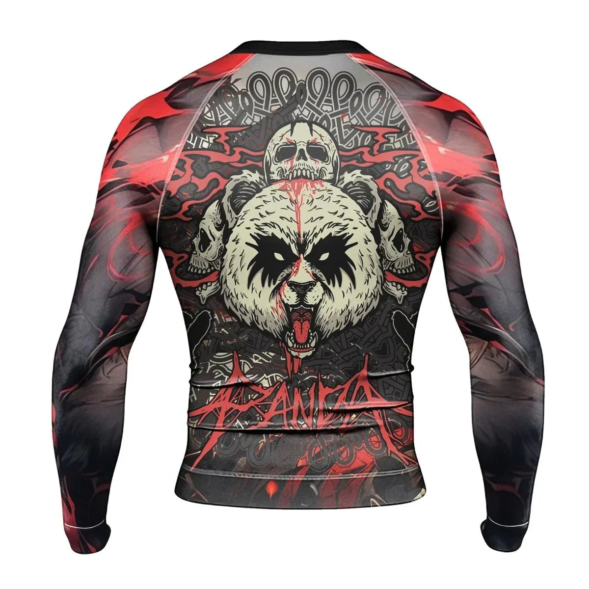 Panda Skull Long Sleeve Rash Guard
