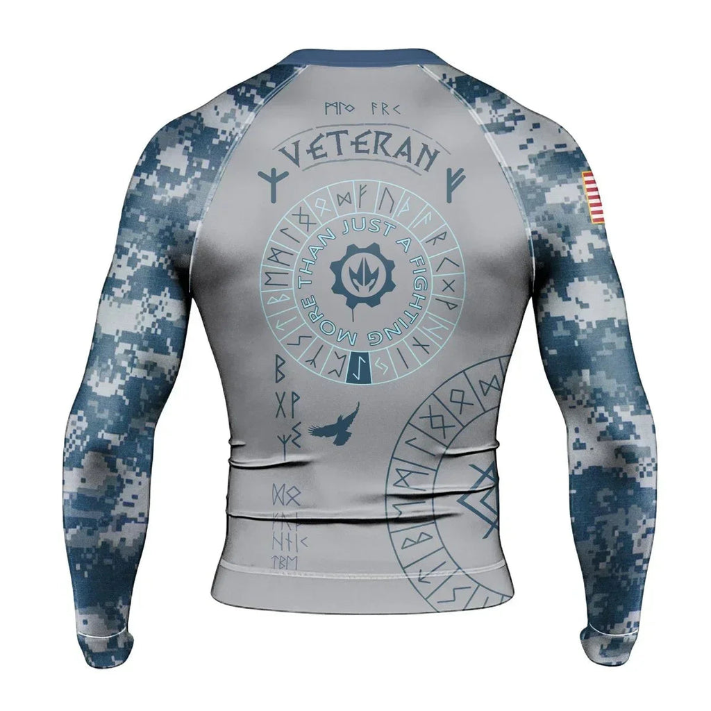 BattleFitGear Navy Veteran Viking Men's Long Sleeve Rash Guard