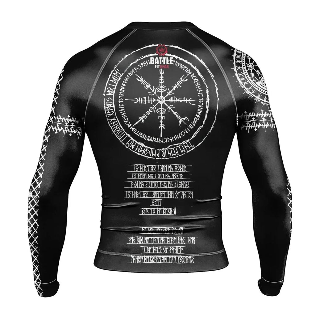 Vikings Shield Runes Men's Long Sleeve Rash Guard