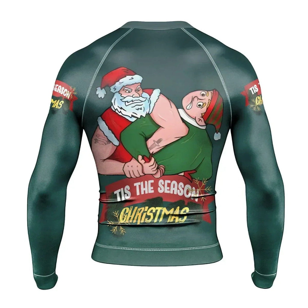 Santa Submission man Long Sleeve Rash Guard