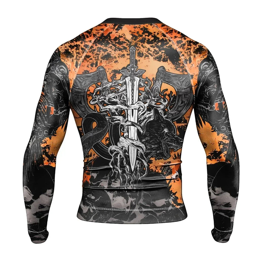 Raven Skull Men's Long Sleeve Rash Guard