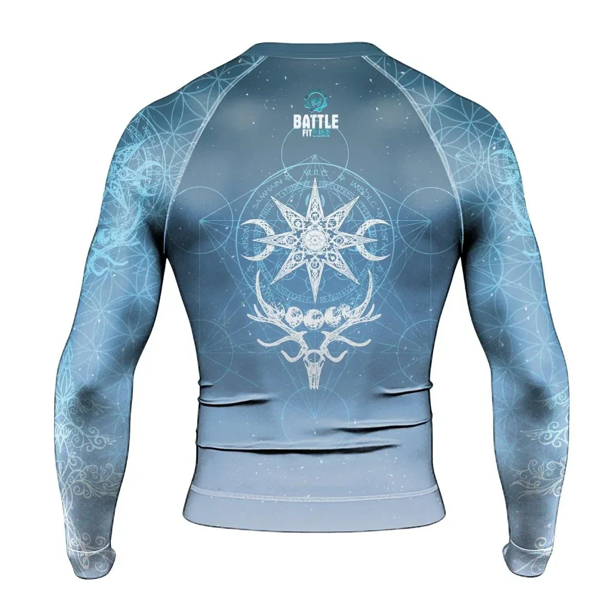 Light Blue YULE Vikings Men's Long Sleeve Rash Guard
