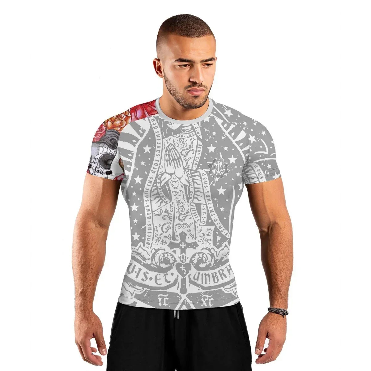 La Santa Muerte Men's Short Sleeve Rash Guard