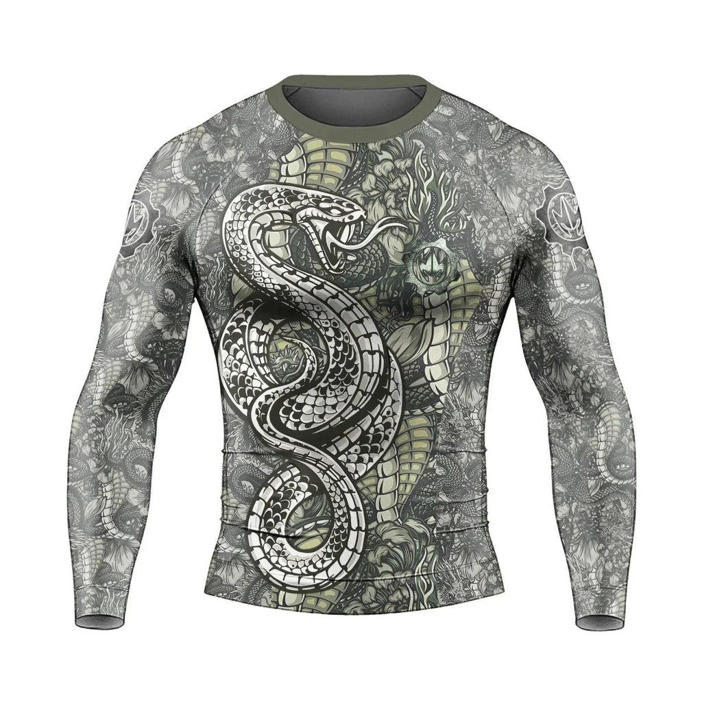 Samurai Cobra And Dragon Long Sleeve Rash Guard