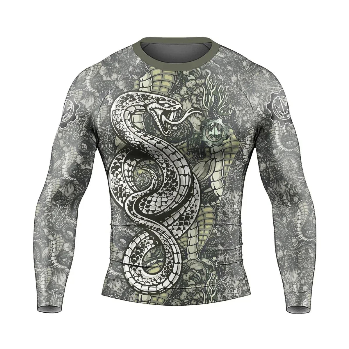 Samurai Cobra And Dragon Long Sleeve Rash Guard
