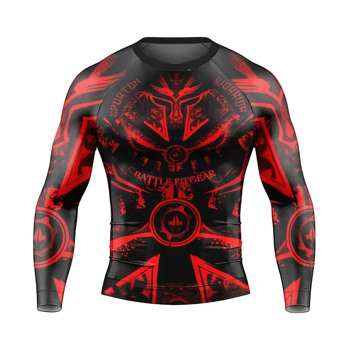 Spartan Red Men's Long Sleeve Rash Guard