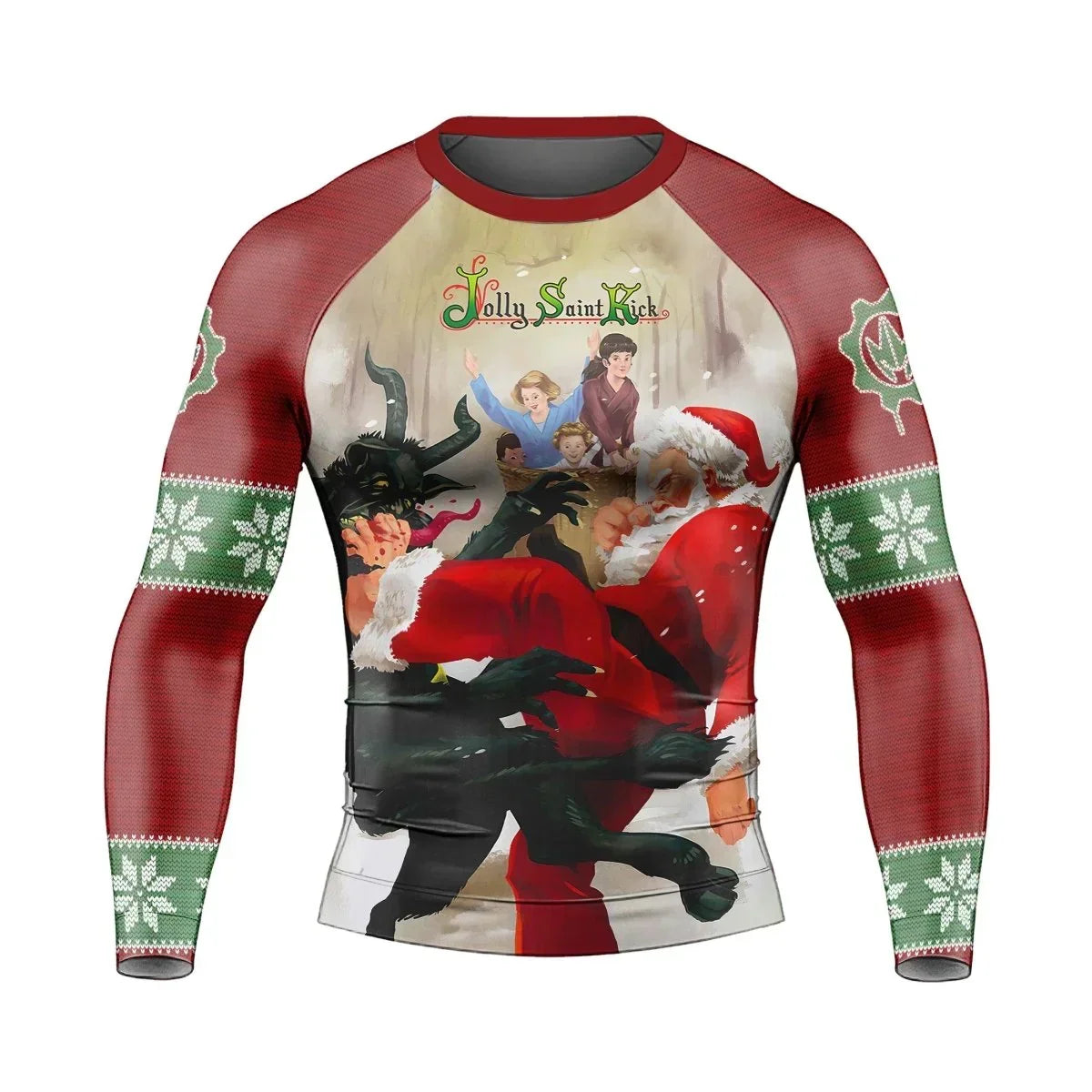 Santa & Satan Christmas Long Sleeve Rash Guard