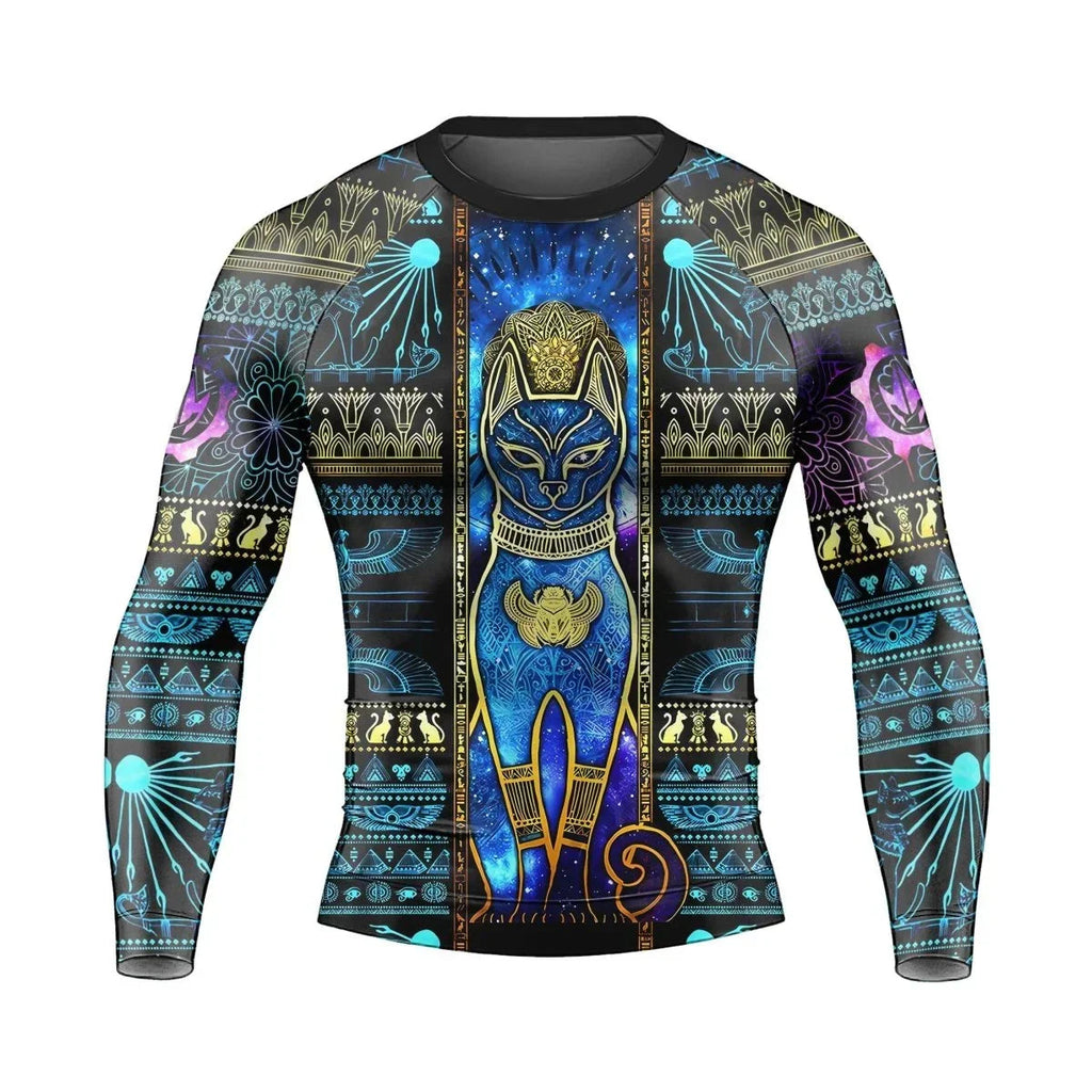 Bastet Galaxy Men's Long Sleeve Rash Guard