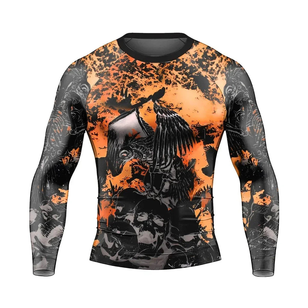 Raven Skull Men's Long Sleeve Rash Guard