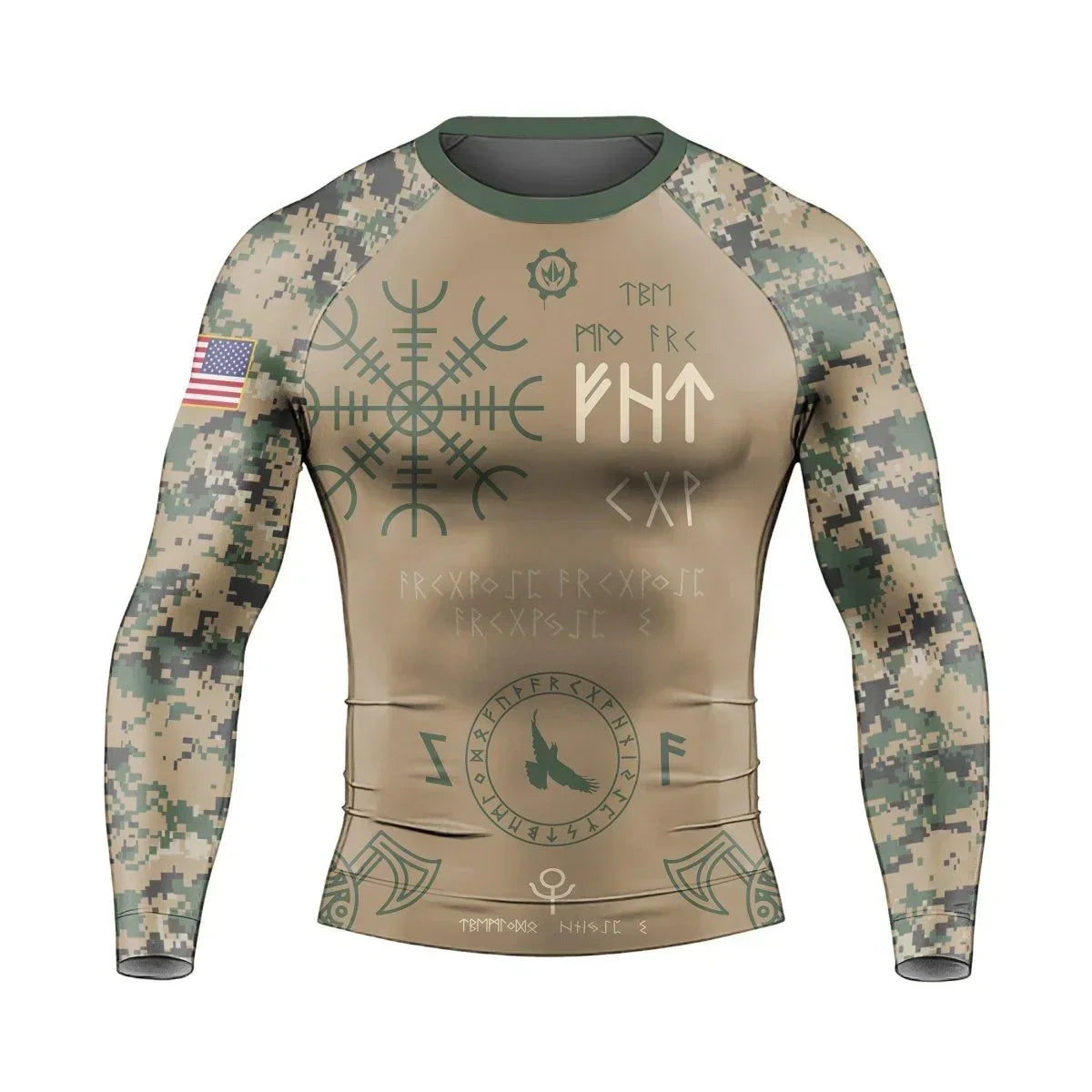 Marine Veteran Viking Men's Long Sleeve Rash Guard