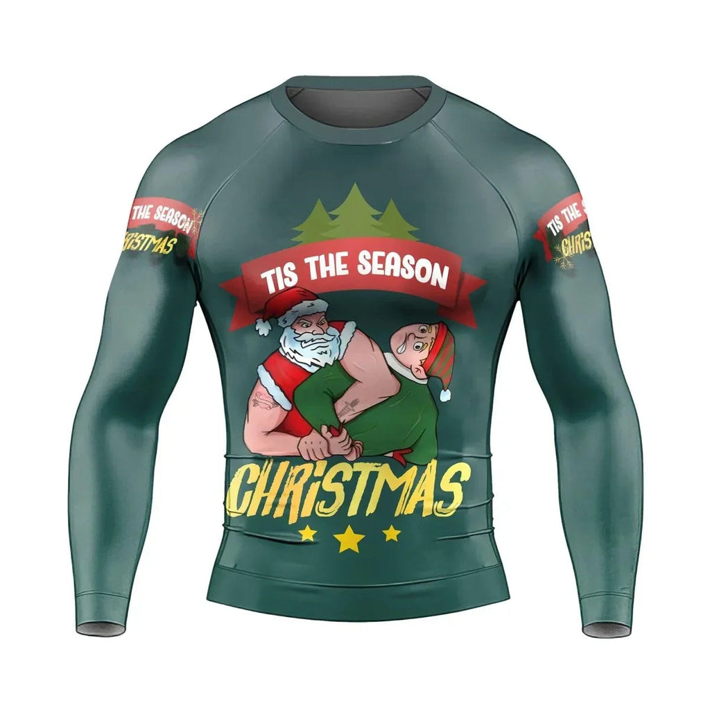 Santa Submission man Long Sleeve Rash Guard