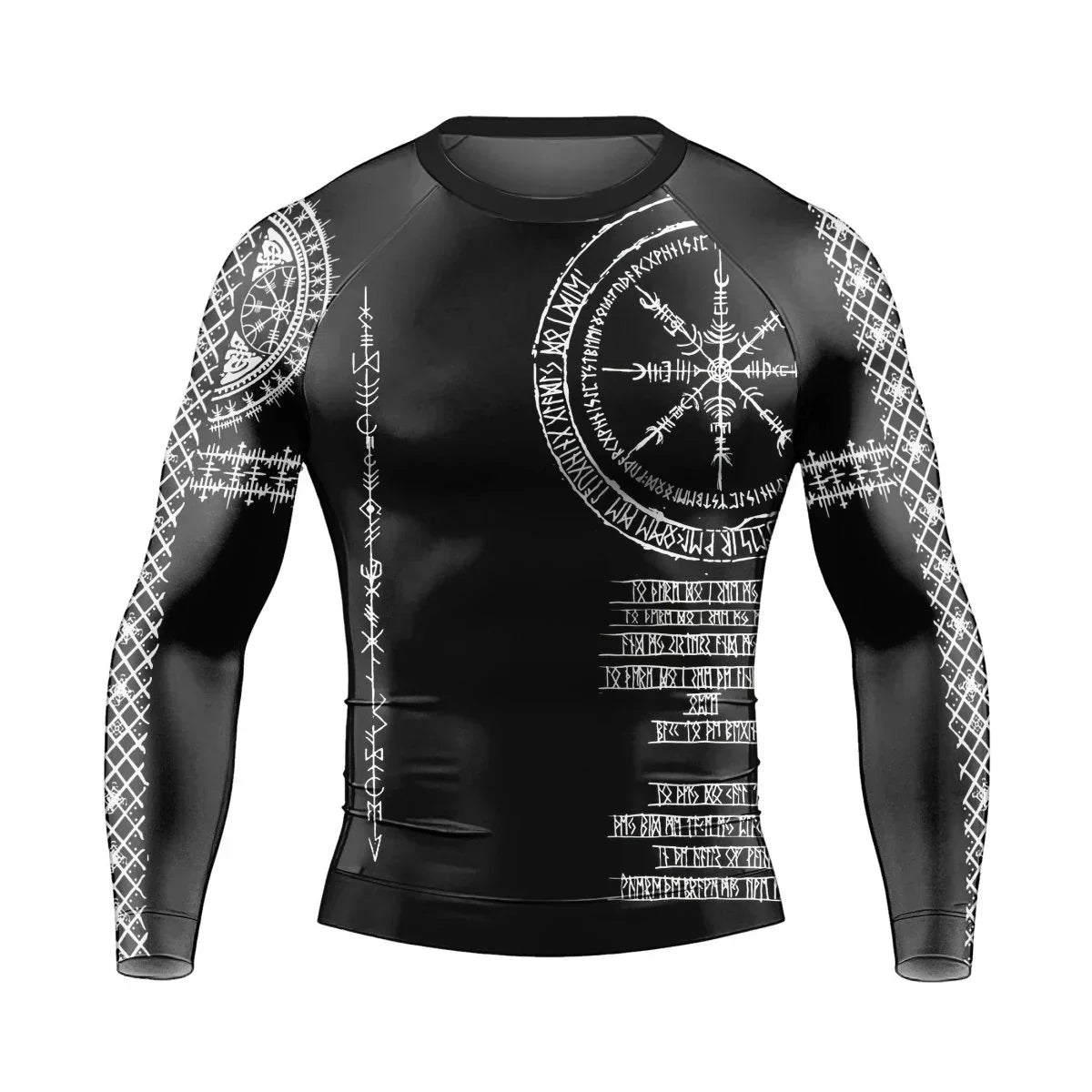 Vikings Shield Runes Men's Long Sleeve Rash Guard