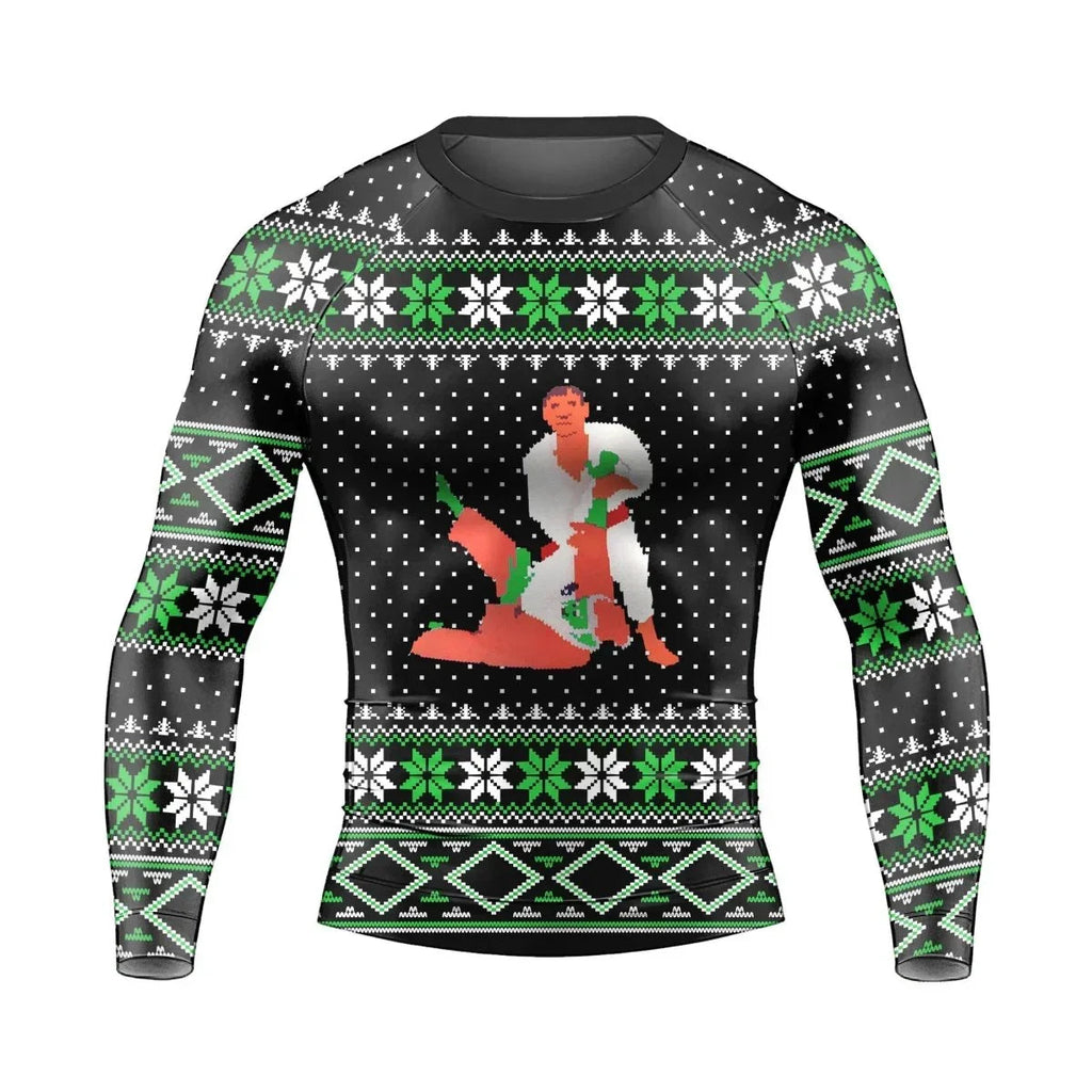 Santa Christmas Man Long Sleeve Rash Guard