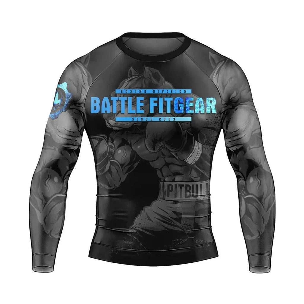 Pitbull Boxing Men's Long Sleeve Rash Guard